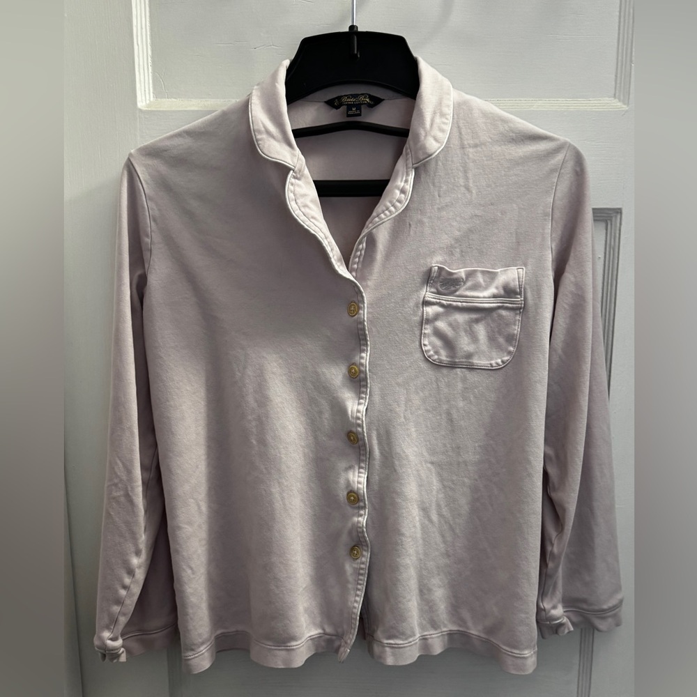 Brooks Brothers Supima Cotton Pajama Set – Light Pink with White Piping Size M